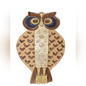 St Andrew's Abby Folk Art Wall Art Ceramic Owl 7 Inch Made By Monks